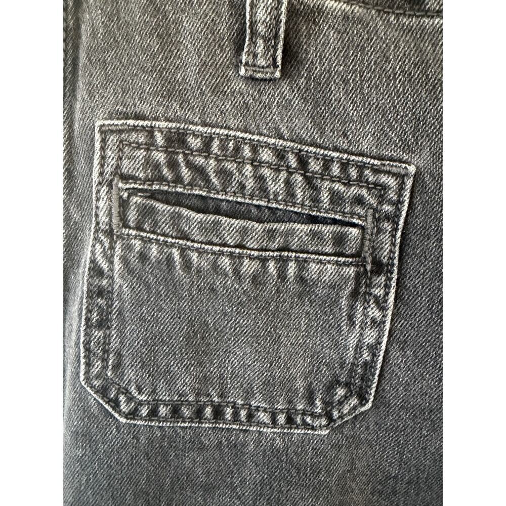 Old Navy High Rise Baggy Wide Leg Jeans Black Wash Raw Hem Size 0 - Picture 4 of 7